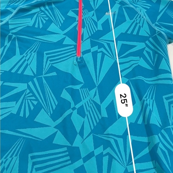 LNike Dri Fit Element 1/4 Zip Running Top Blue geometric Women's size large - Picture 4 of 10